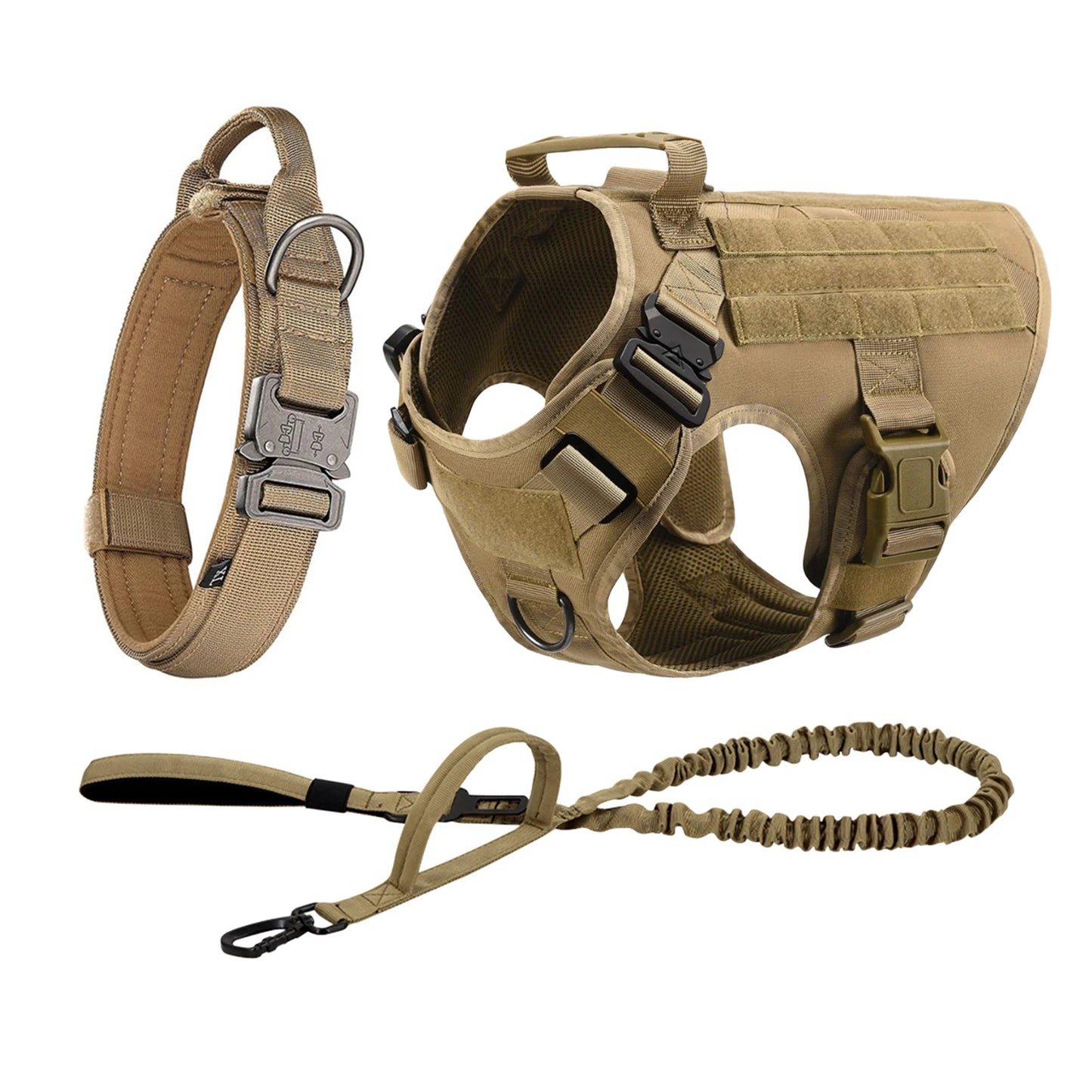 Tactical Padded Dog Harness With Quick Release Molle System