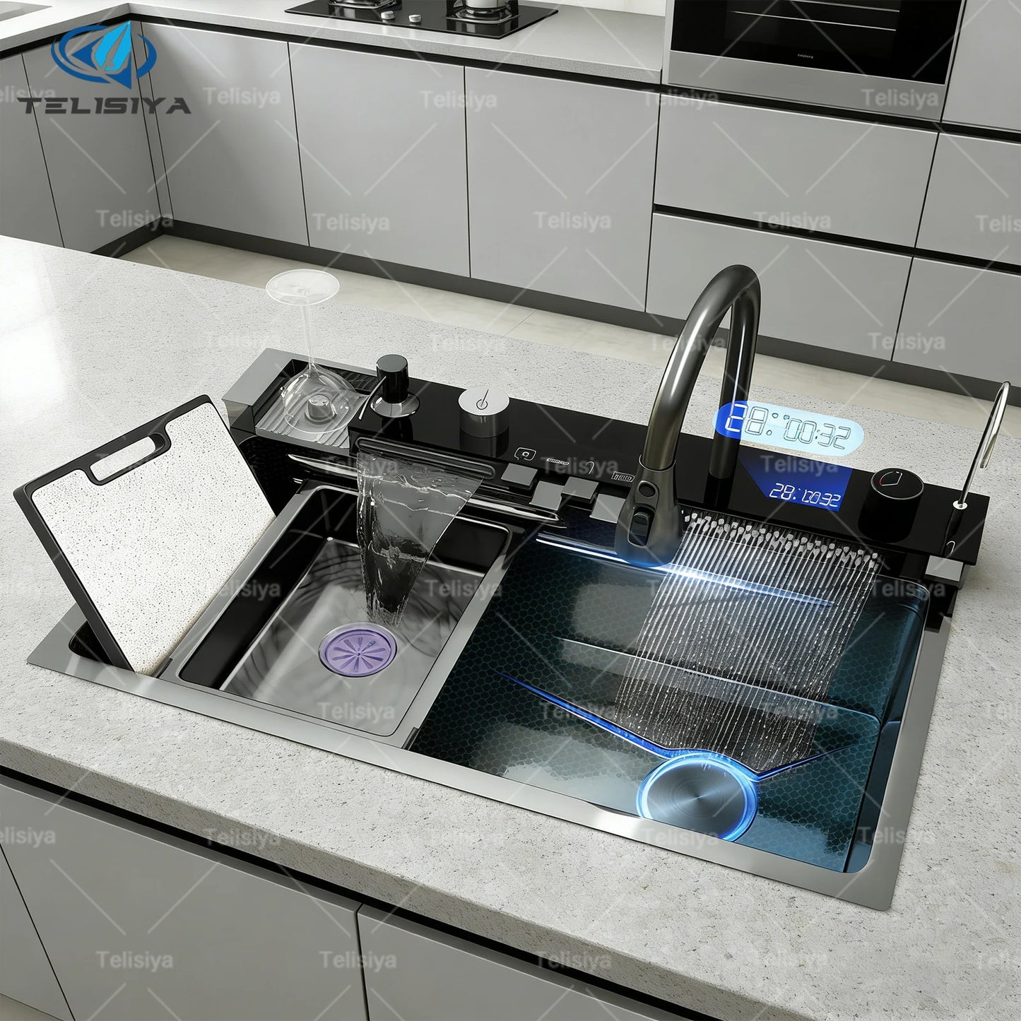 Telisiya Stainless Steel Kitchen Faucet With Digital Display
