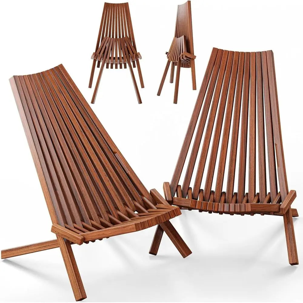 Premium Acacia Wood Folding Outdoor Patio Garden Lounge Chair Set
