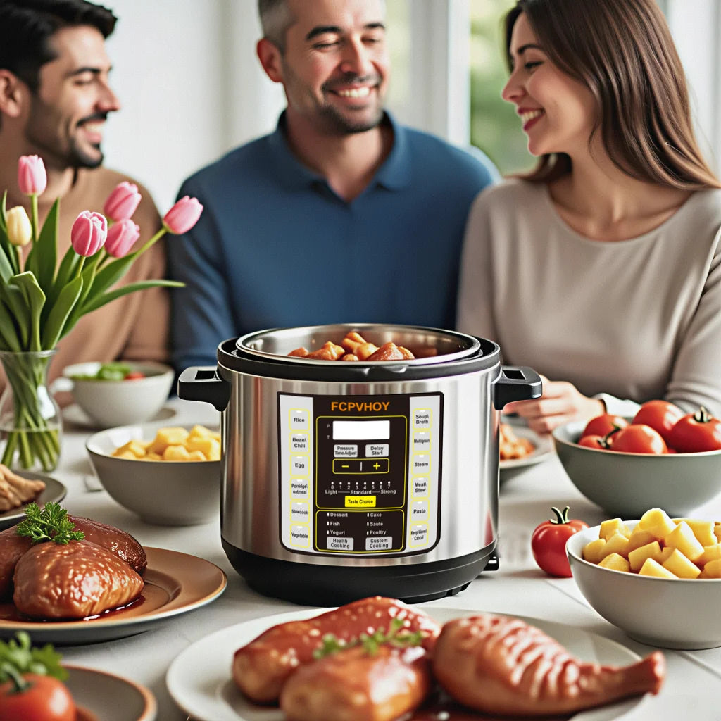 Electric Pressure Cooker Featuring Safe Venting And Durable Stainless Steel