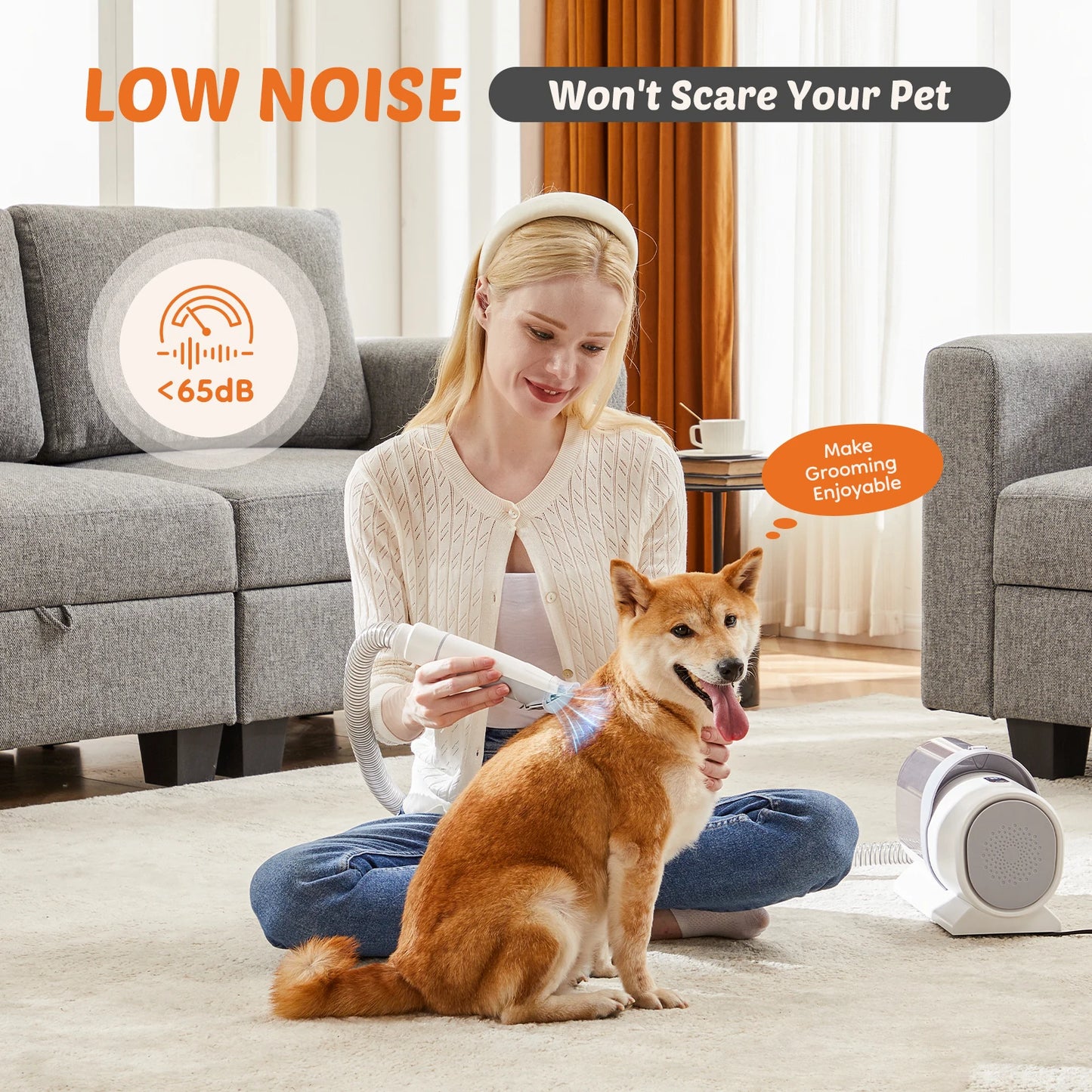 Professional Cordless Pet Grooming Clipper And Vacuum Kit Set