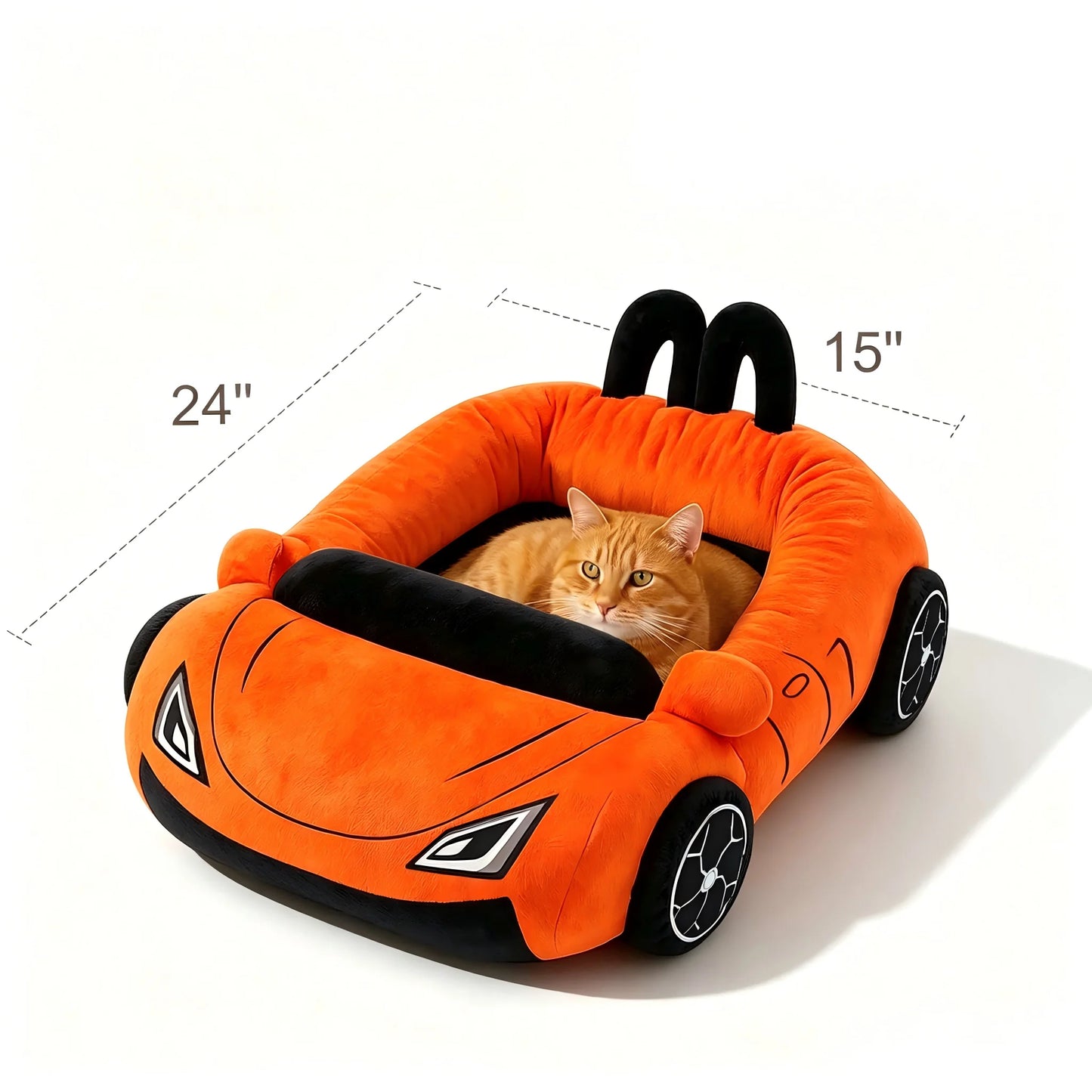 CWV Supercar Coral Fleece Cat Bed With Pillow And Washable Mat