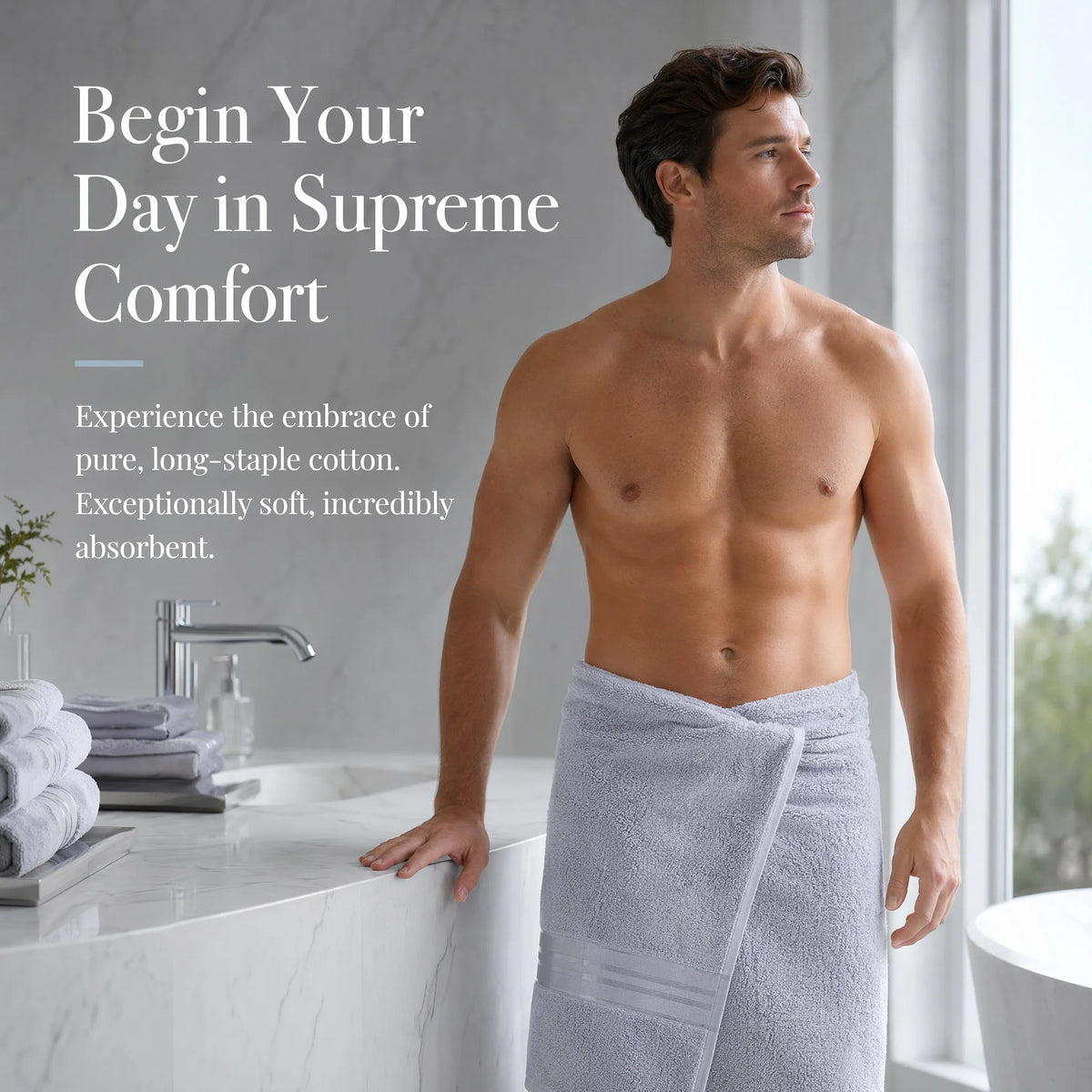 Luxury Turkish Cotton Bath Towel Set For Bathroom Use