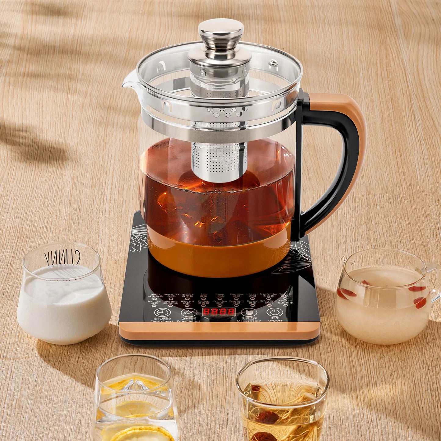 Electric Glass Tea Kettle With Keep Warm And 6 Temperature Settings BPA Free