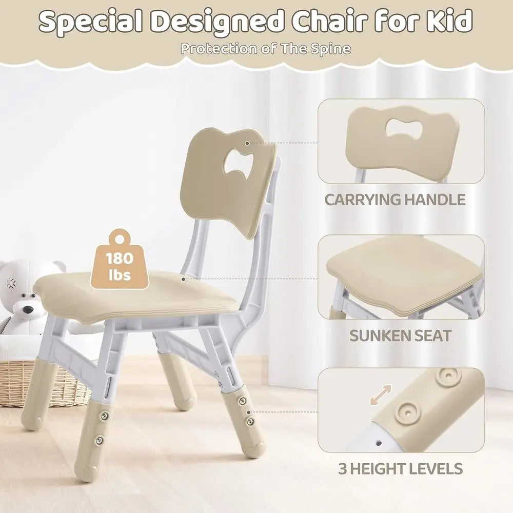 Kids Adjustable Table And Chairs Set For Toddlers Multi Activity