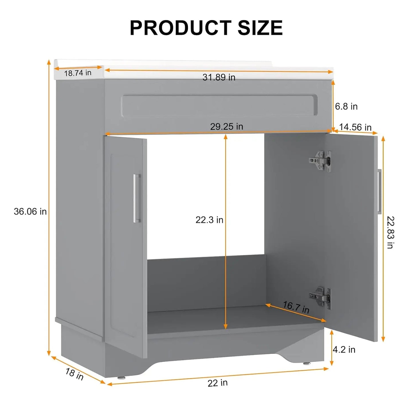 Guangbai Modern Bathroom Vanity With Ceramic Sink And Storage