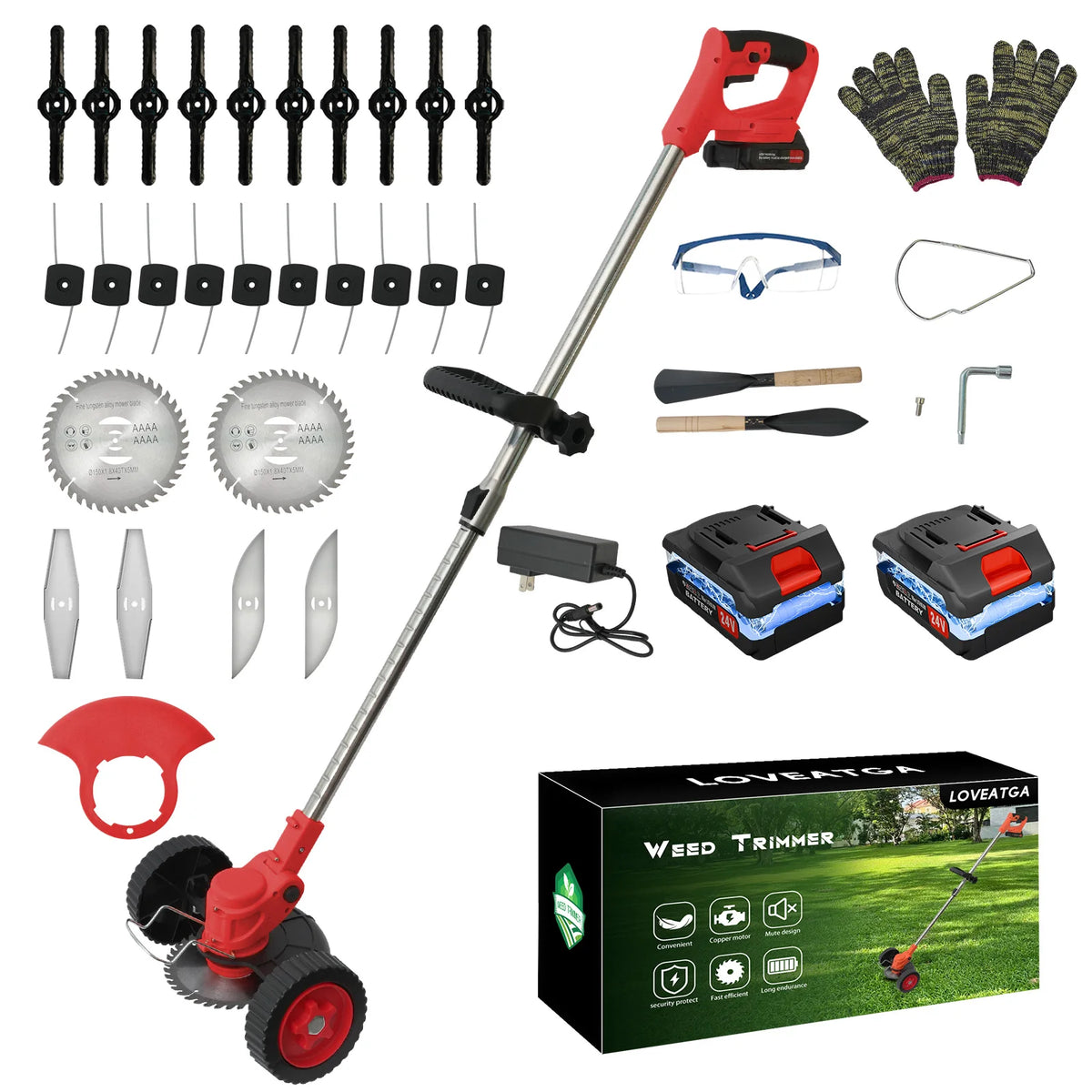 Cordless Electric 3 In 1 Grass Trimmer Lawn Mower Edger