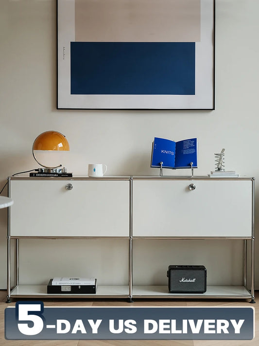 Bigcityfur TV Stand Storage Cabinet Metal Corner Unit