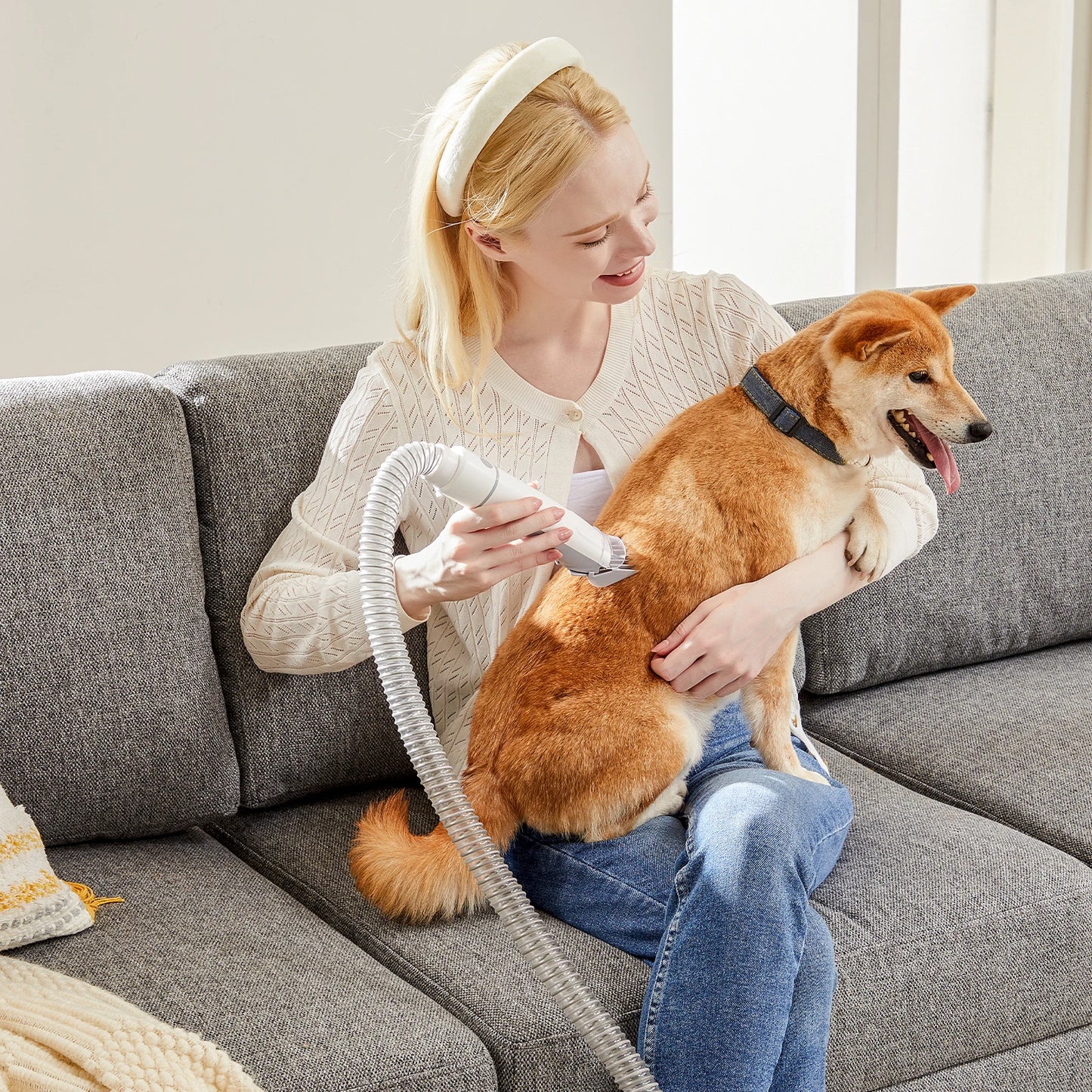 Professional Cordless Pet Grooming Clipper And Vacuum Kit Set