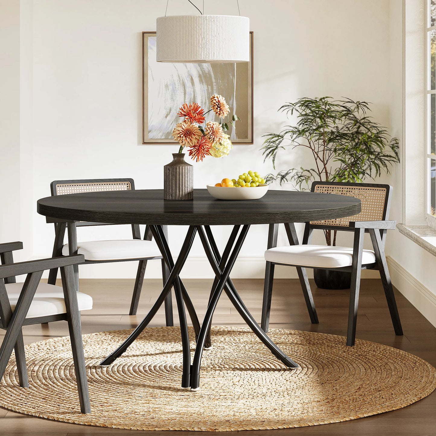 Tribesigns Round Wood Dining Table For Modern Farmhouse Kitchens