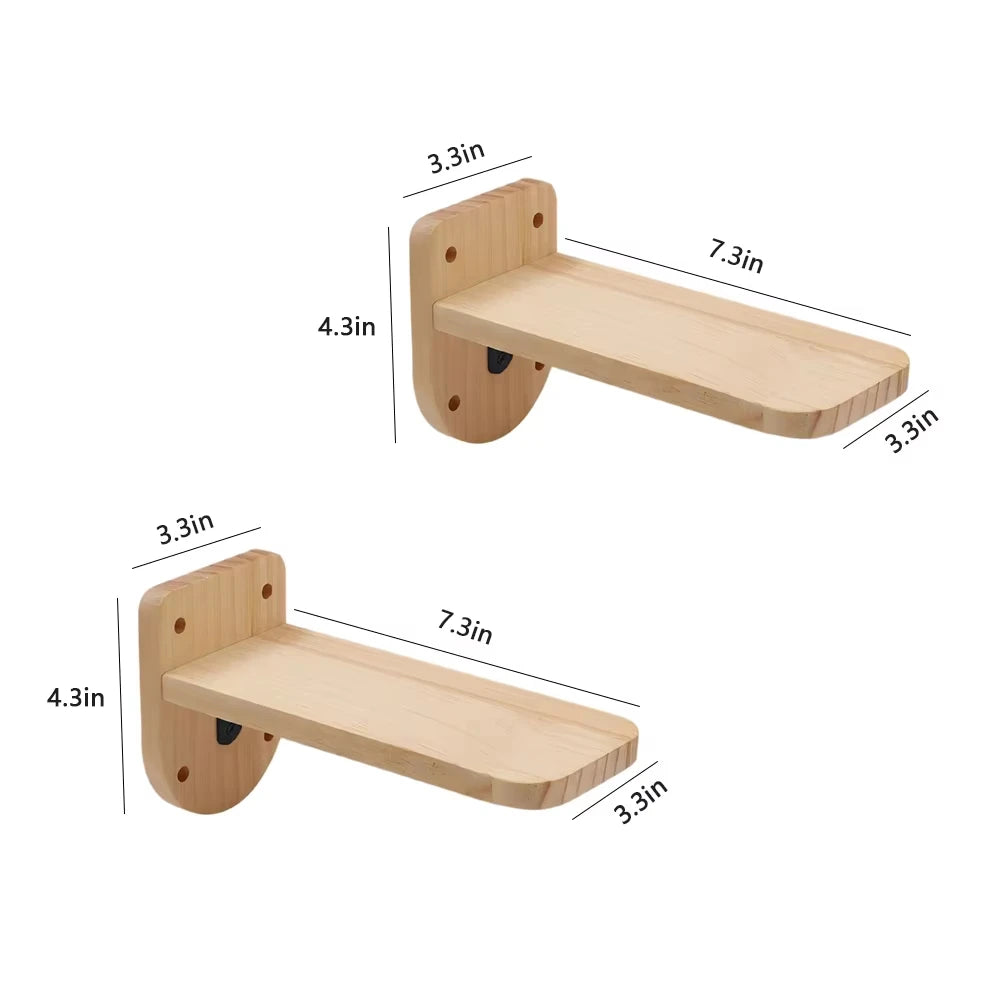 CWV Wall Mounted Cat Shelves With Moon Hammock Star Perches
