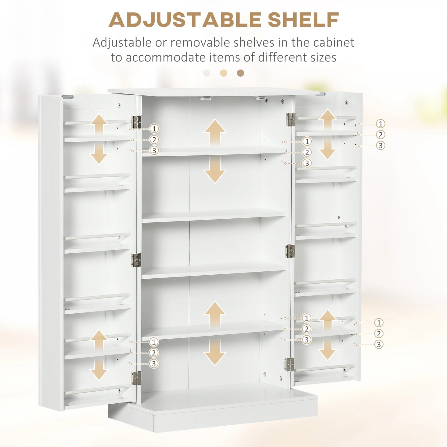 HOMCOM Modern Freestanding Storage Cabinet Double Door Adjustable Shelf Unit