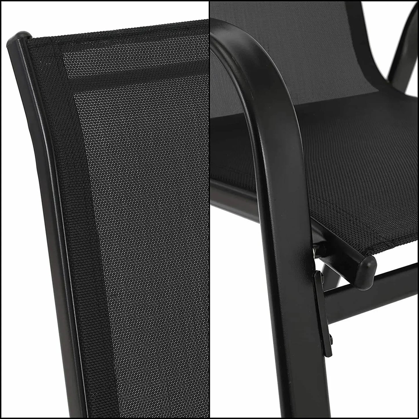 AuAg 4Piece Garden Chairs Set Iron and Teslin Fabric Outdoor Balcony Seating
