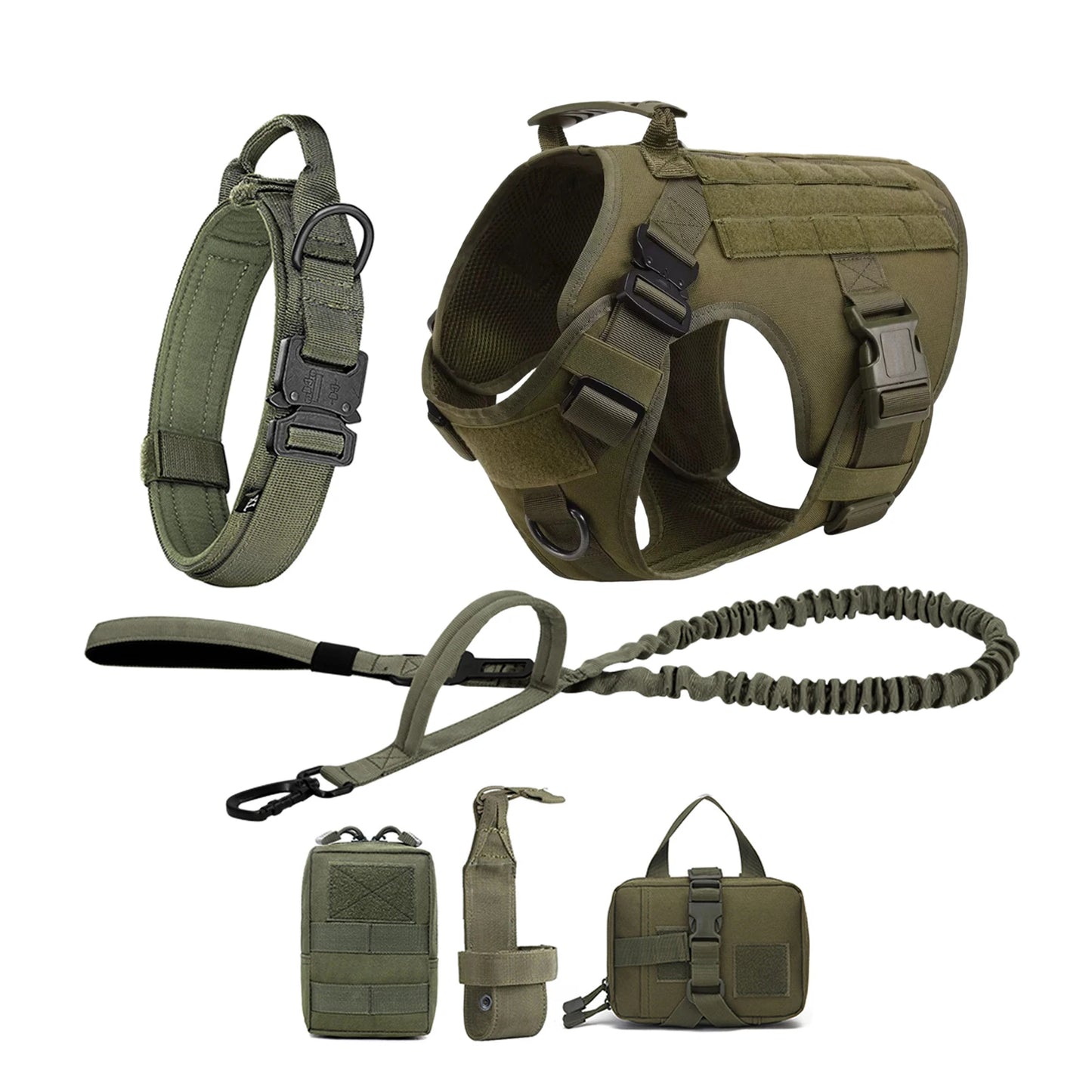 Tactical Padded Dog Harness With Quick Release Molle System
