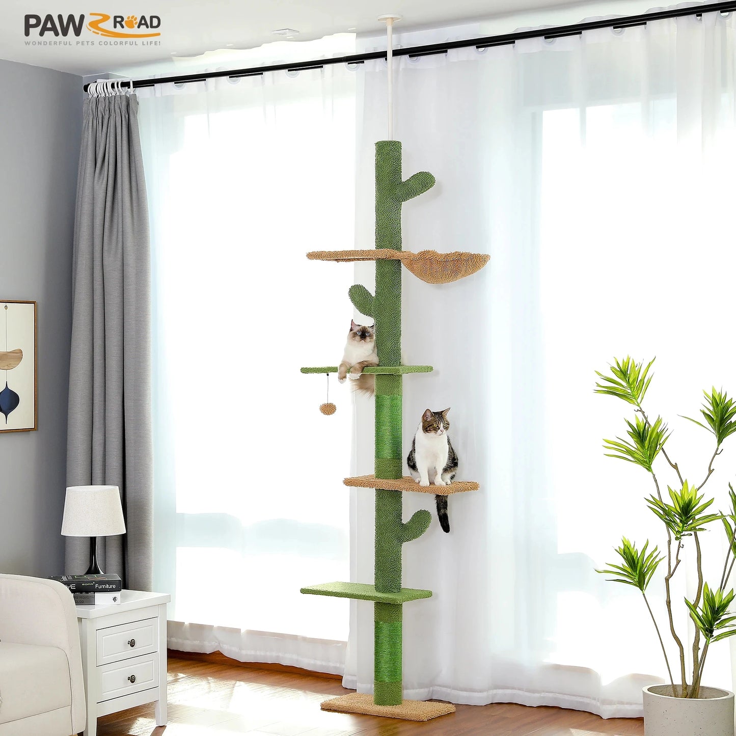 PAWZ Road Indoor Cat Tree Tower With Scratching Post Hammock