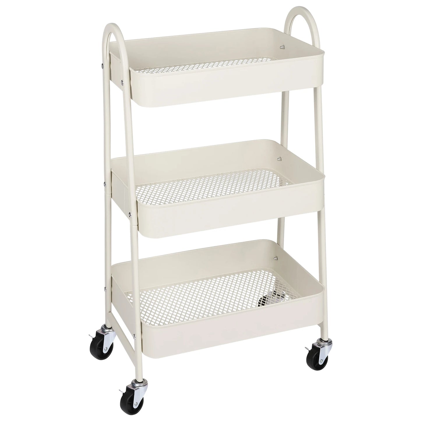 JHK Rolling Storage Cart With Lockable Wheels For Home Office