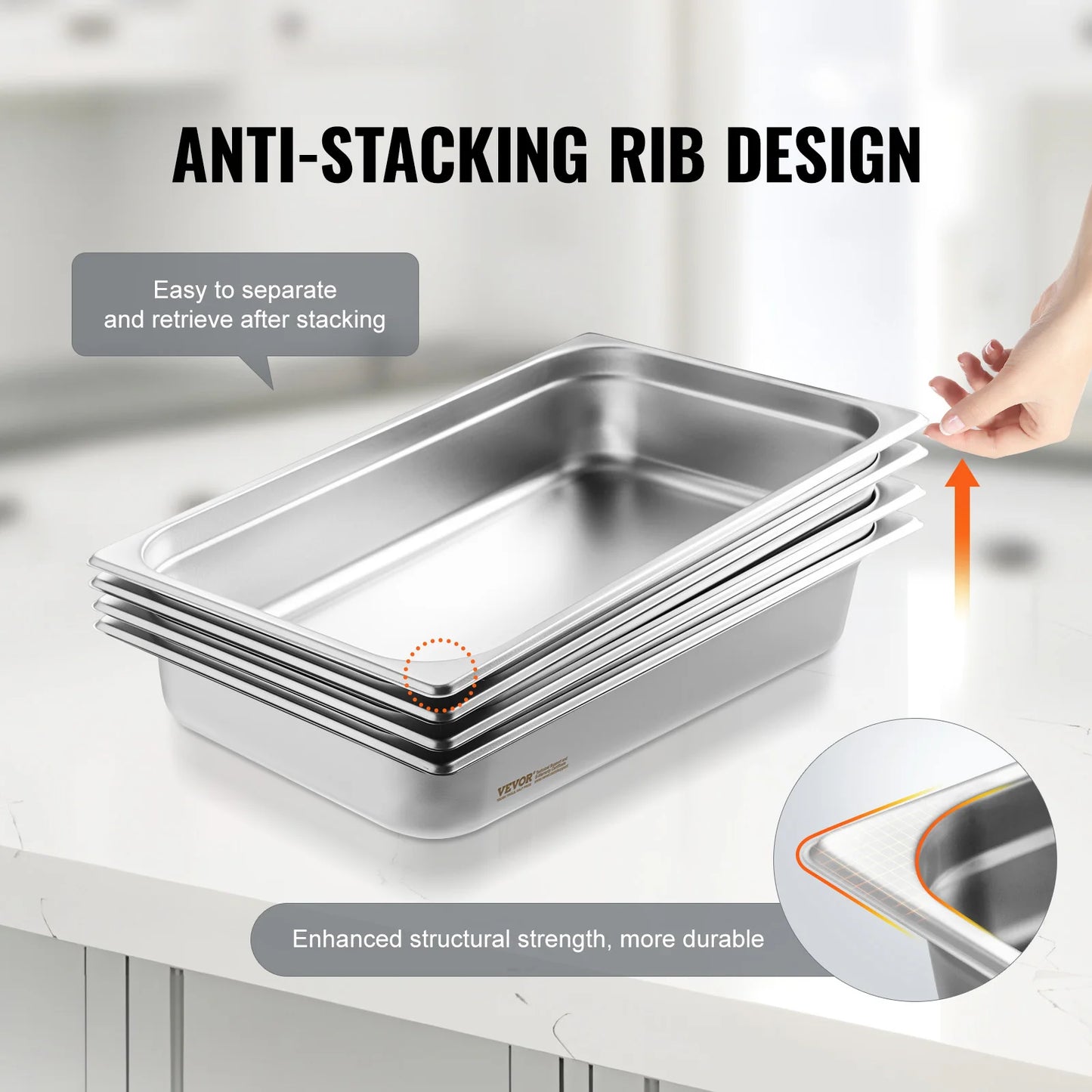 SucceBuy Commercial Stainless Steel Steam Table Pan With Lid