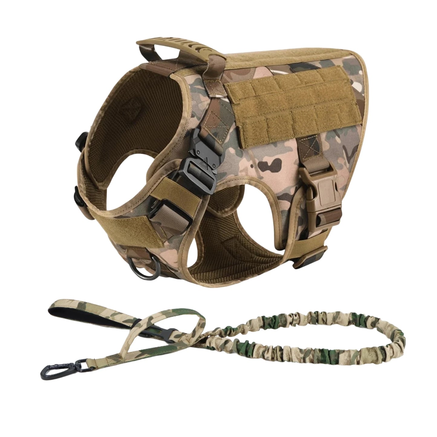 Tactical Padded Dog Harness With Quick Release Molle System
