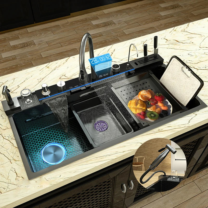 Telisiya Stainless Steel Kitchen Faucet With Digital Display