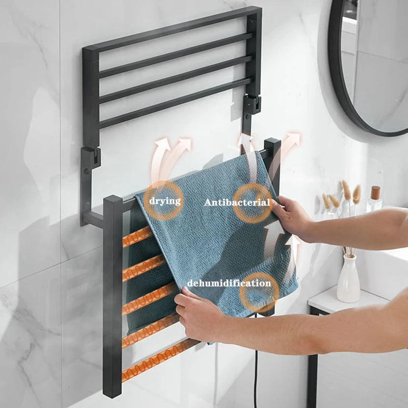 Stainless Steel Electric Heating Towel Rack With Digital Display