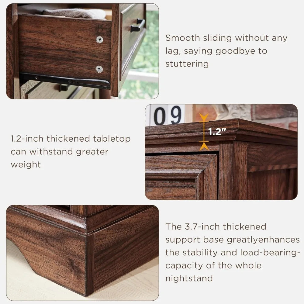 RBXC Farmhouse 5 Drawer Dresser Chest For Bedroom Storage