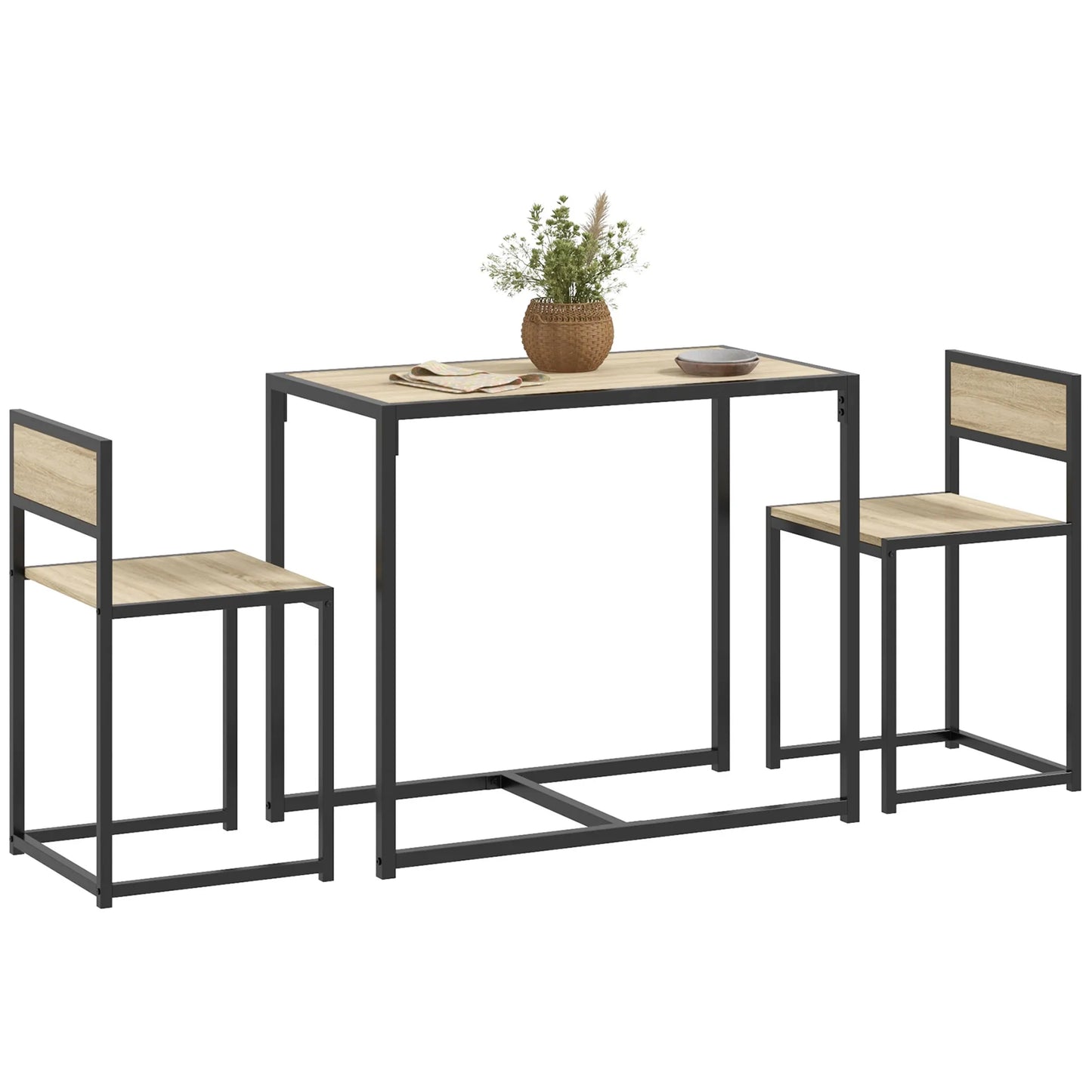 HOMCOM Compact Modern Dining Table Set For Small Spaces