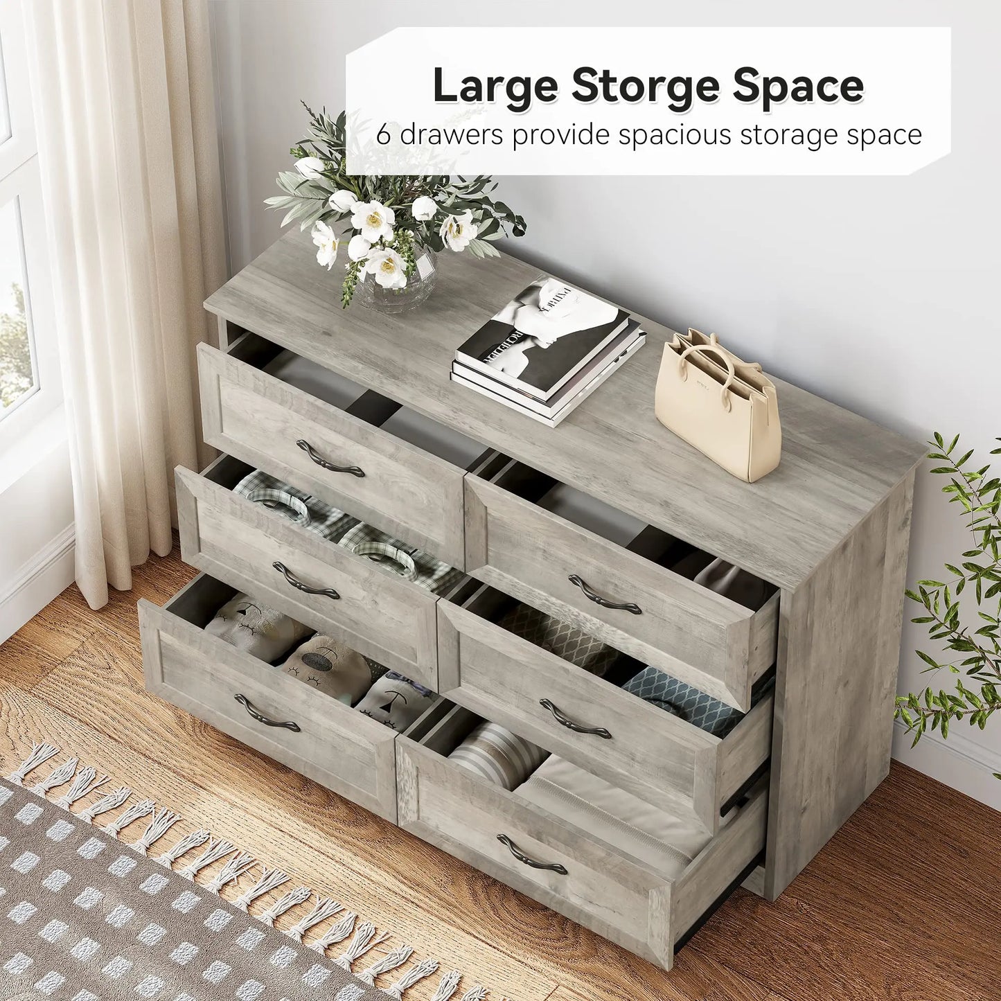 Studyset Idealhouse Dresser With 6 Drawers For Bedroom