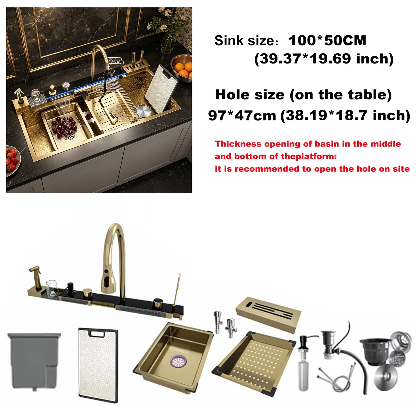 Telisiya Stainless Steel Kitchen Faucet With Digital Display