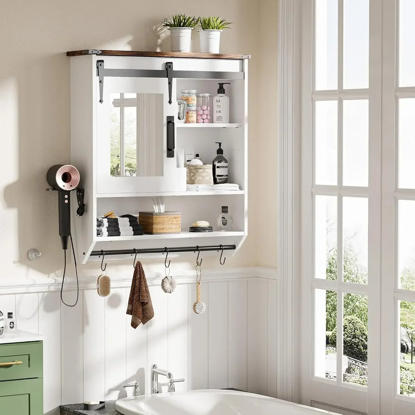 Bathroom Wall Mounted Medicine Cabinet With Mirror And Shelves