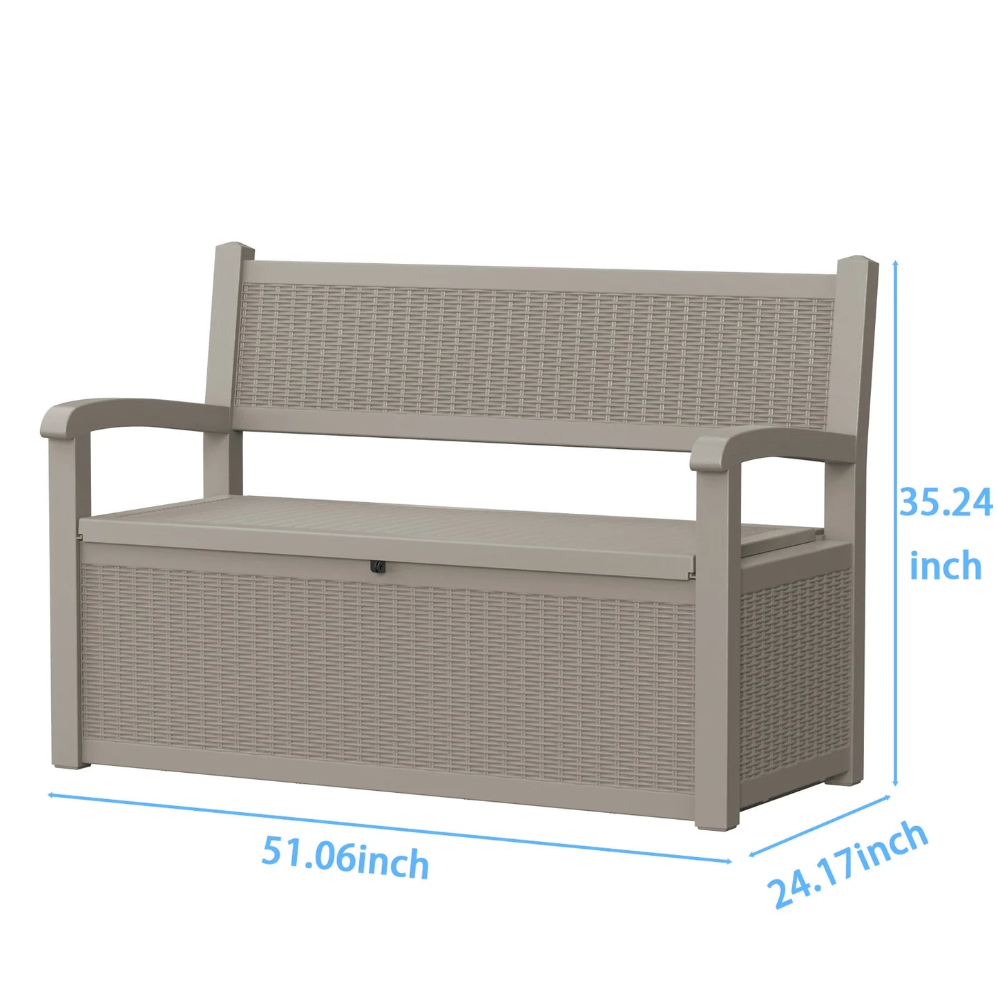 Weatherproof Resin Rattan Style Outdoor Patio Storage Bench