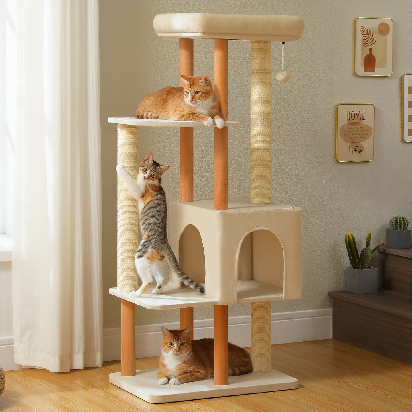 PAWZ Road Multi Tier Cat Tree Sisal Scratcher Soft Bed