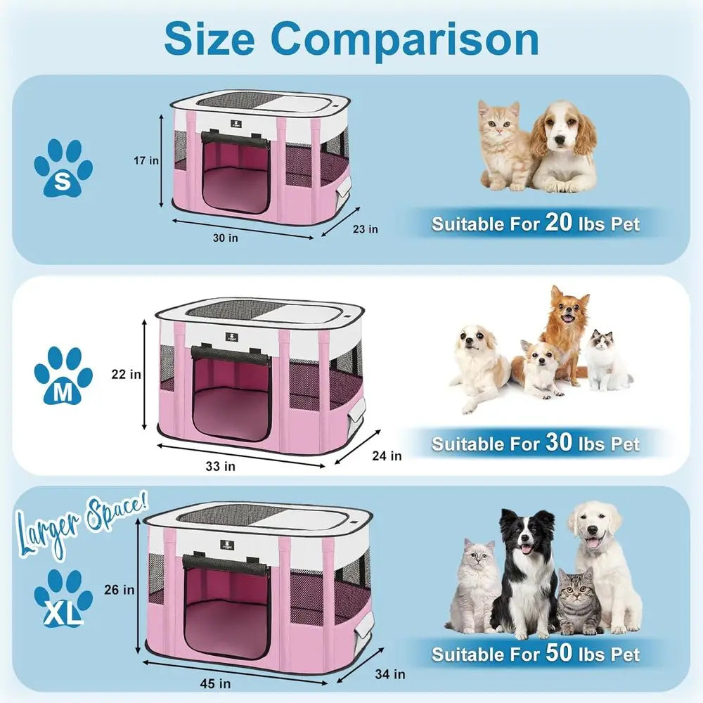 Portable Puppy Cat Play Pen Indoor Outdoor Tent Cage