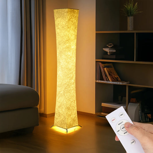 LED Floor Lamp With Tyvek Fabric Shade Dimmable 3000K Warm Light