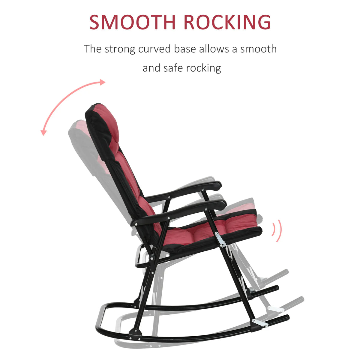 Outsunny Folding Rocking Camping Chairs Portable Outdoor Rockers