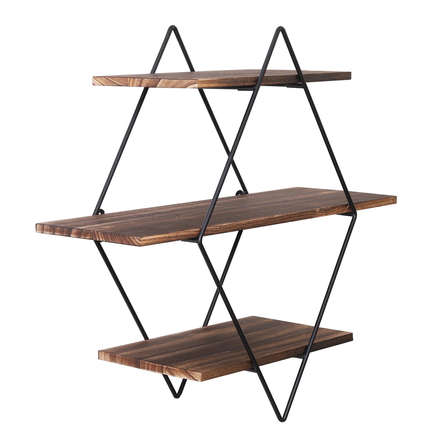 Rustic Wall Mounted Floating Wooden Shelves For Kitchen Storage