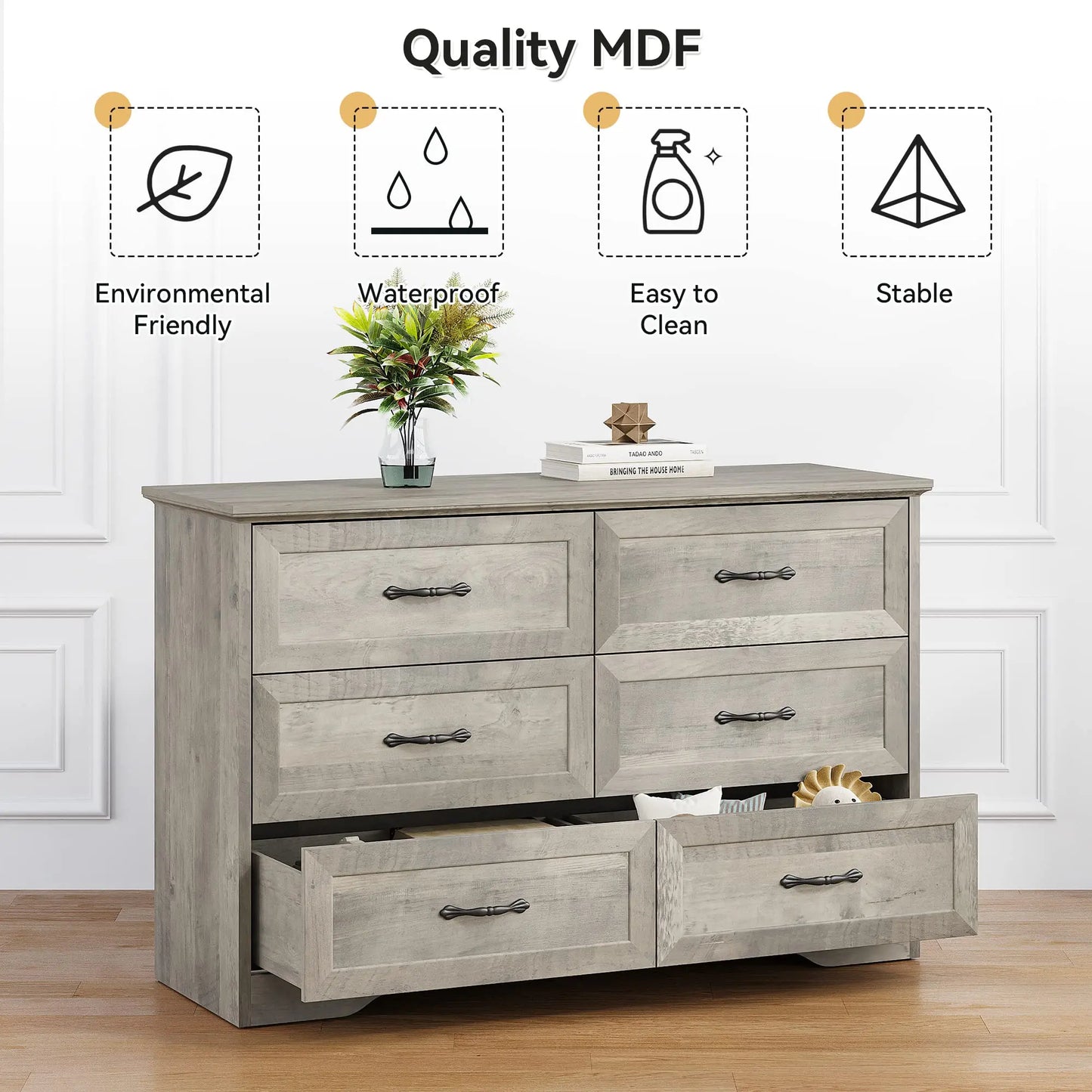 Studyset Idealhouse Dresser With 6 Drawers For Bedroom