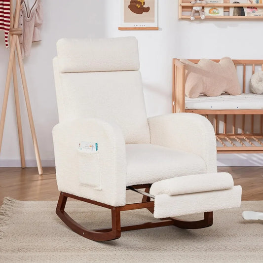 Rocking Chair Nursery Chair with High Back, Glider Rocking Chair, Baby Nursery Glider Rocker, Nursing Chair Accent Living Room