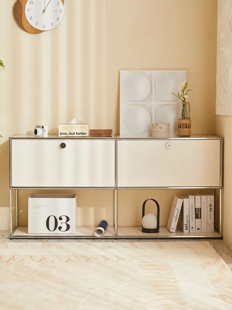 Bigcityfur TV Stand Corner Metal Storage Display Cabinet