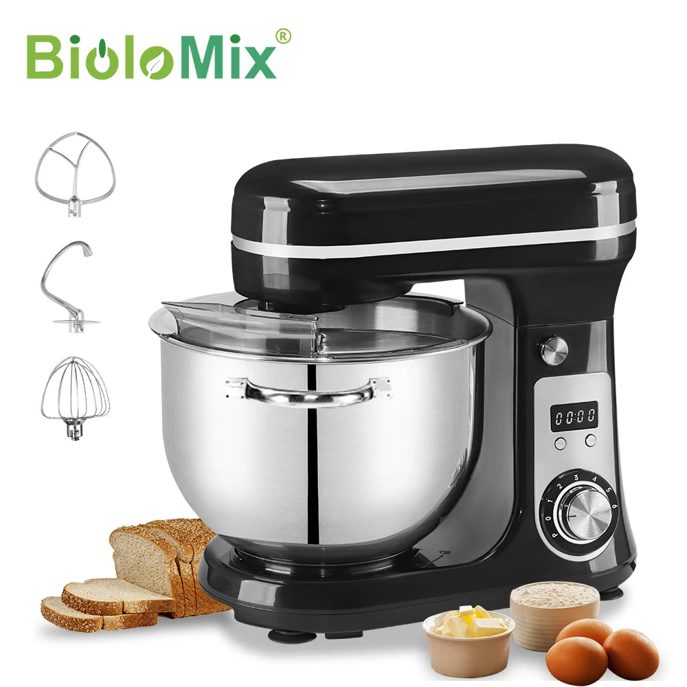 Biolomix Stand Mixer With Quiet Motor And Dough Kneading Attachments
