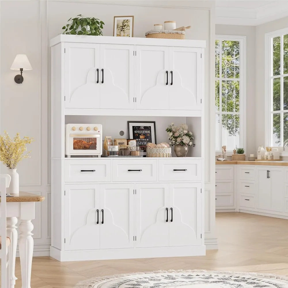 Modern Kitchen Pantry Cabinet With Metal Frame Storage Solution