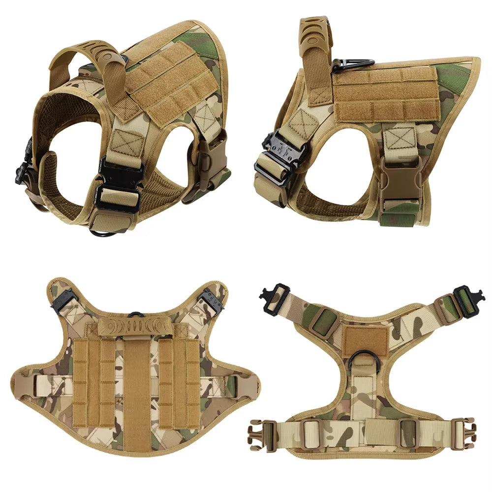 Padded Tactical Dog Harness Vest With Nylon Quick Release Buckle
