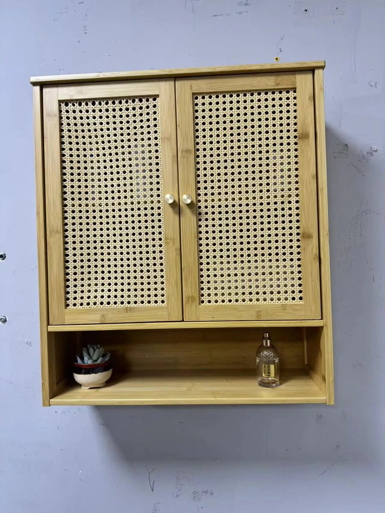 Wisfor Bamboo Wall Cabinet Over Toilet With Shelves