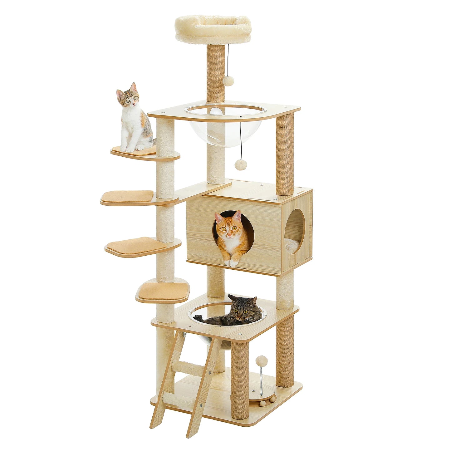 PAWZ Ro Multi Level Cat Tree Indoor Wood Tower Deluxe