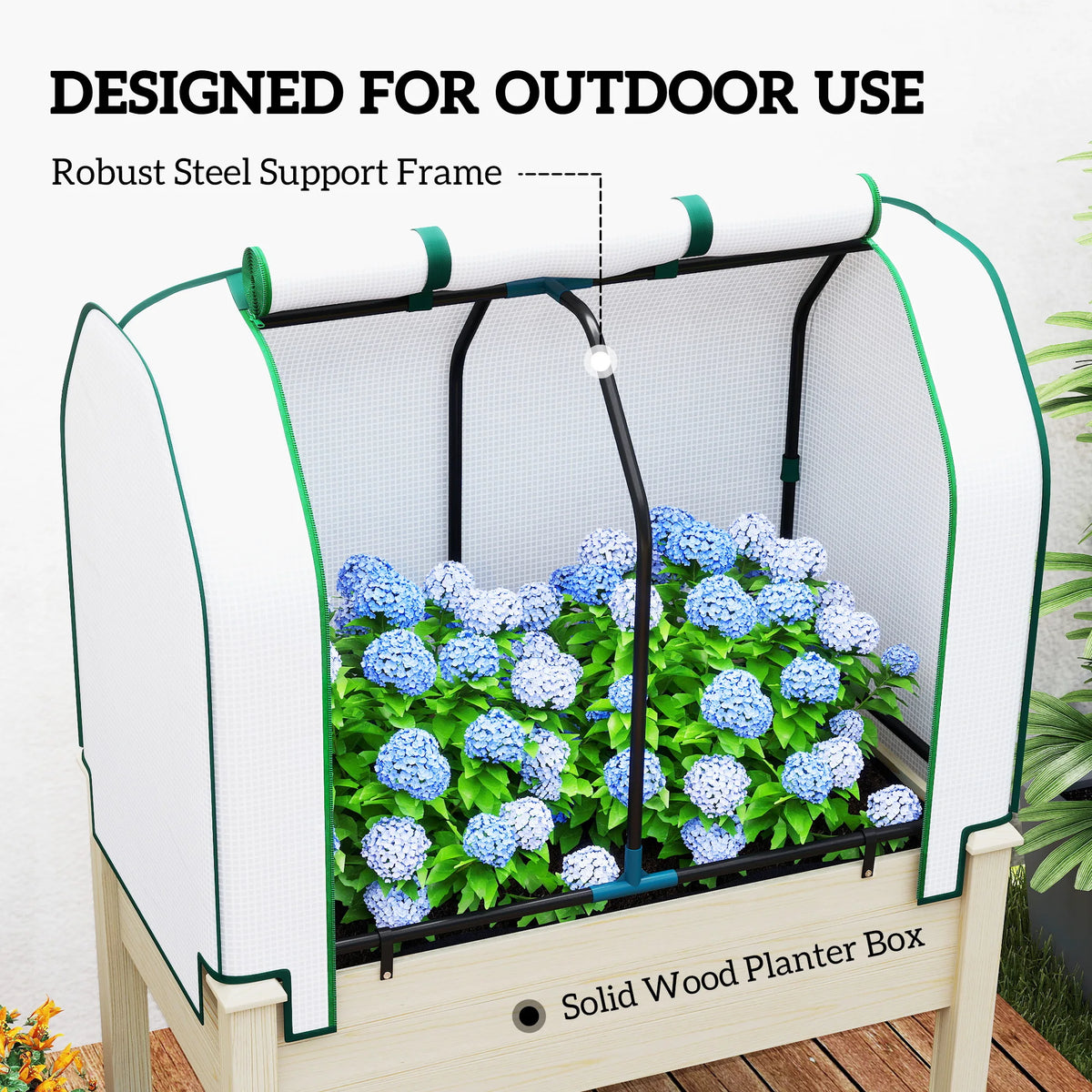 Outsunny Raised Garden Bed With PE Greenhouse Cover