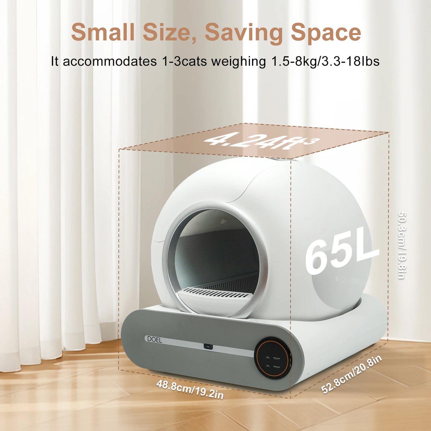 DOEL Automatic Self Cleaning Cat Litter Box With App WiFi