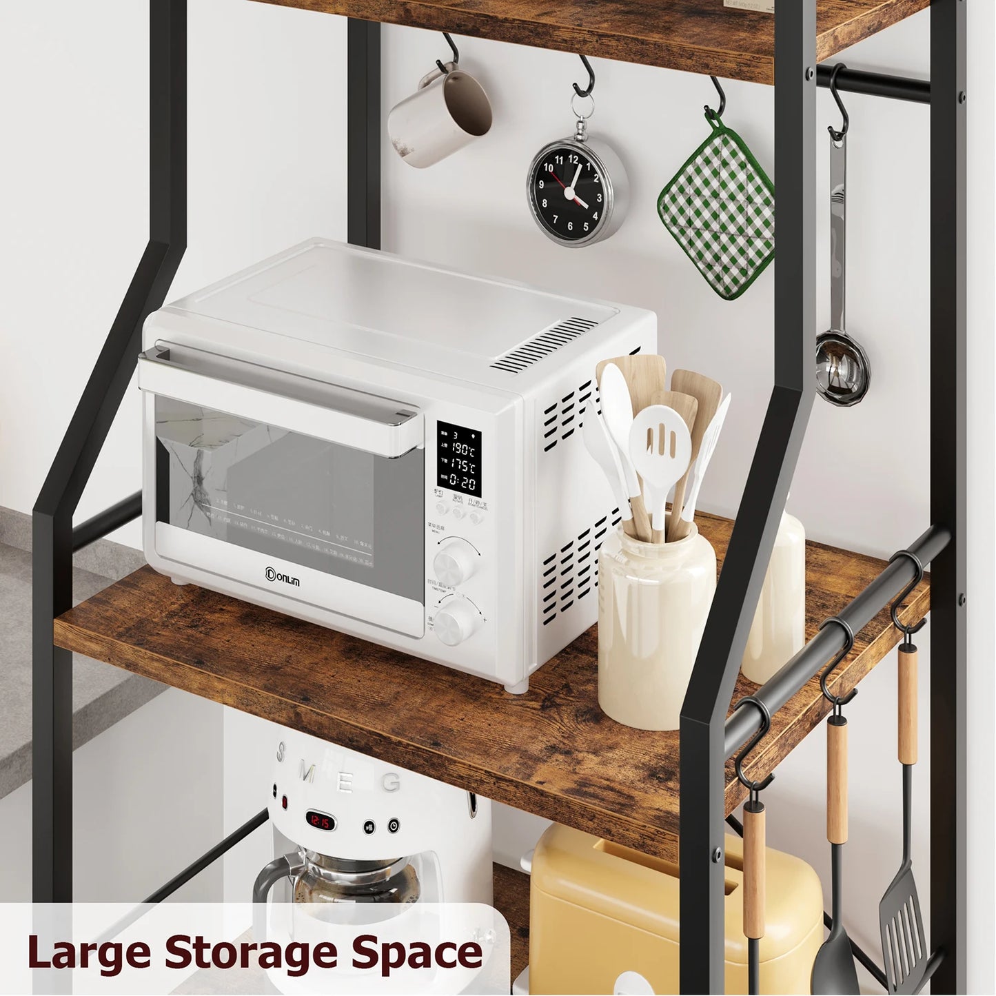 TWISTER.CK 4 Tier Microwave Oven Stand Kitchen Bakers Rack