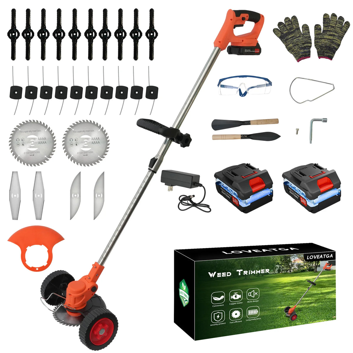 Cordless Electric 3 In 1 Grass Trimmer Lawn Mower Edger