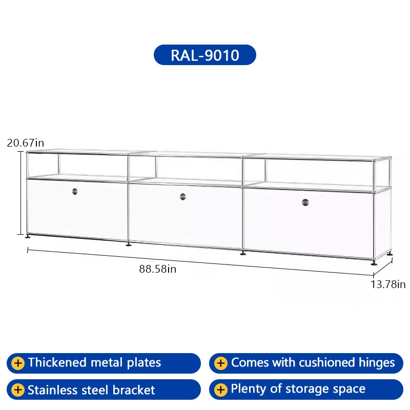 Bigcityfur TV Stand Corner Metal Storage Display Cabinet