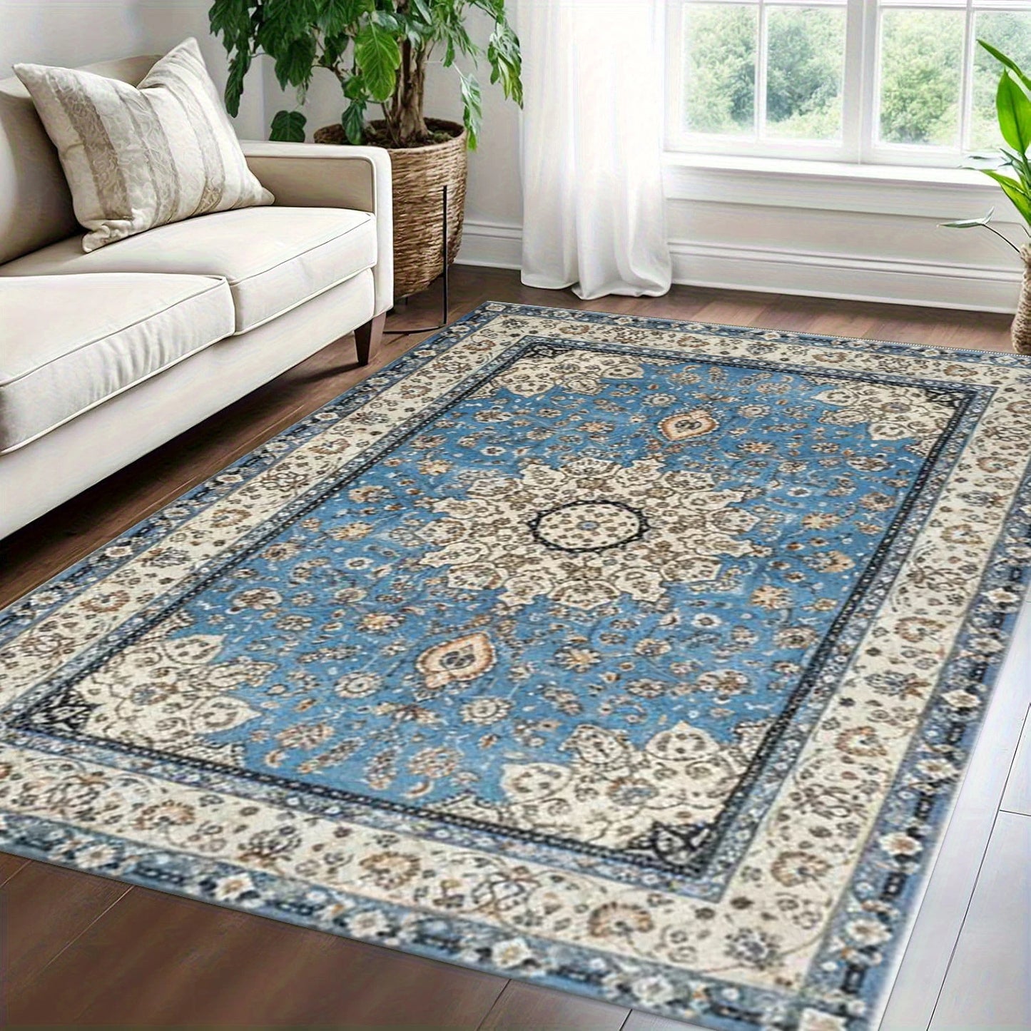 Vintage Floral Medallion Area Rug For Traditional Home Decor