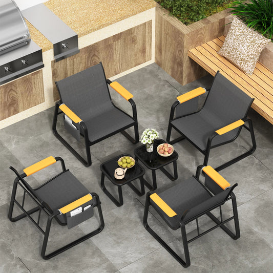 Avenvista Outdoor Patio Conversation Furniture Set With Side Tables